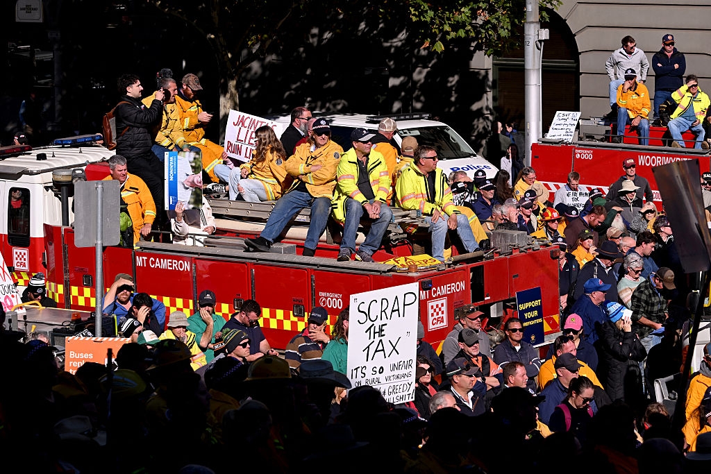 Volunteers Firefighters Protest, Say They're Being Used to Disguise New Tax on Victorians