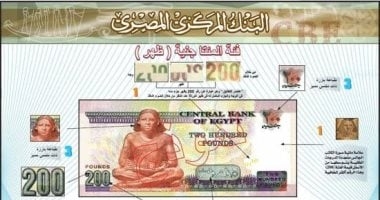 احترس من التزوير.. علامات تأمين ورقة البنكنوت فئة الـ 200 جنيه (صور)