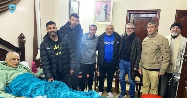 بابافاسيليو والجهاز الفنى لغزل المحلة فى زيارة لـ" صابر عيد ".. صور