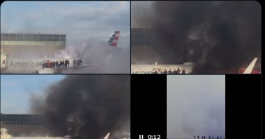 ركاب فوق الجناح.. إصابة 12 شخصا فى اندلاع حريق بمحرك طائرة أمريكية "فيديو"