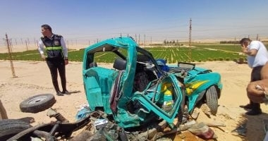 وفاة شخص في حادث تصادم سيارتين بالفيوم