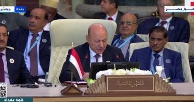 رئيس المجلس الرئاسى فى اليمن: ندعم خطة مصر لإعادة إعمار قطاع غزة