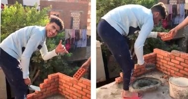 "صنايعى بناء" ولاعب موهوب.. نجم منتخب الشباب يرسم مستقبله على جدران الأمل