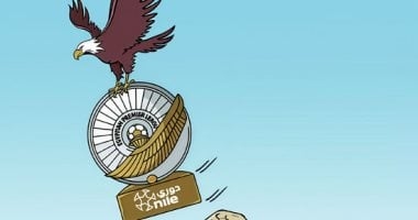 نسر الأهلى يقتنص درع دورى نايل في كاريكاتير اليوم السابع