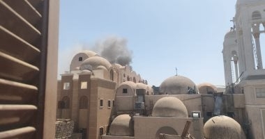 أول فيديوهات للحظات اندلاع حريق بمطبخ كنيسة العذراء مريم بإسنا دون إصابات