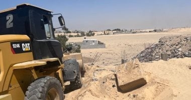 حملة إزالة موسعة فى العريش ضمن الموجة 26 للتصدى للبناء المخالف والتعديات على أملاك الدولة