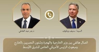 وزير الخارجية يؤكد لمبعوث ترامب ضرورة التوصل لاتفاق وقف إطلاق النار فى غزة