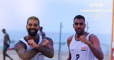 فوز منتخب مصر 1 على منتخب مصر 2 ببطولة أفريقيا للطائرة الشاطئية