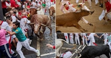 مهرجان الرعب يبدأ فى إسبانيا.. إصابات خطيرة فى أول جولة لعدائى الثيران.. صور