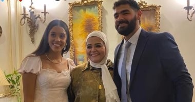خطوبة عبد الرحمن حميد حارس يد الأهلي على زينة العلمى لاعبة الطائرة