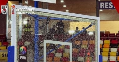 تأجيل مباراة مصر والسنغال ببطولة الافرو باسكت بسبب كسر في زجاج اللوحة