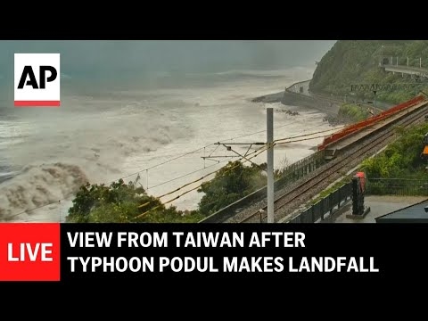 Typhoon Podul makes landfall in Taiwan