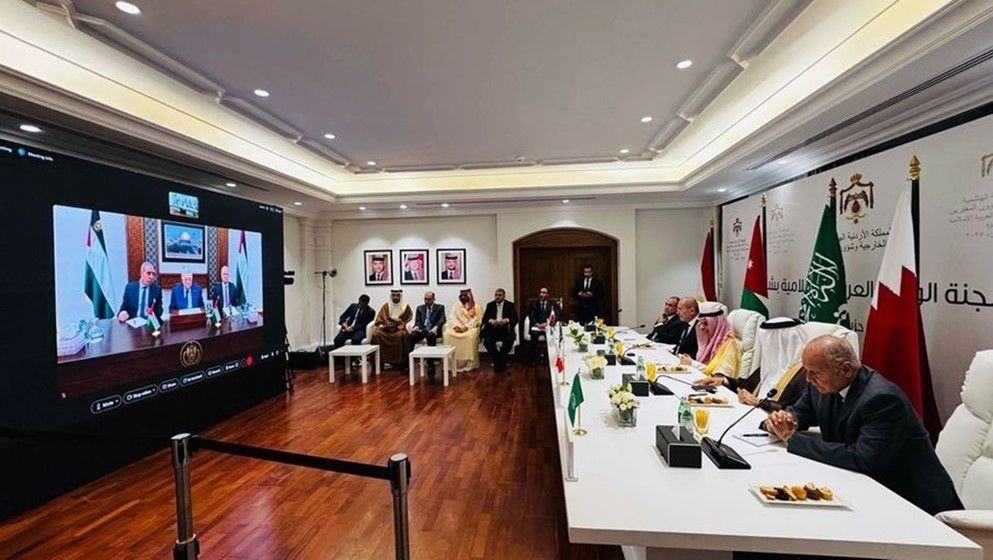 The Arab-Islamic Ministerial Committee Holds Virtual Meeting with President Abbas from Amman - Jordan News