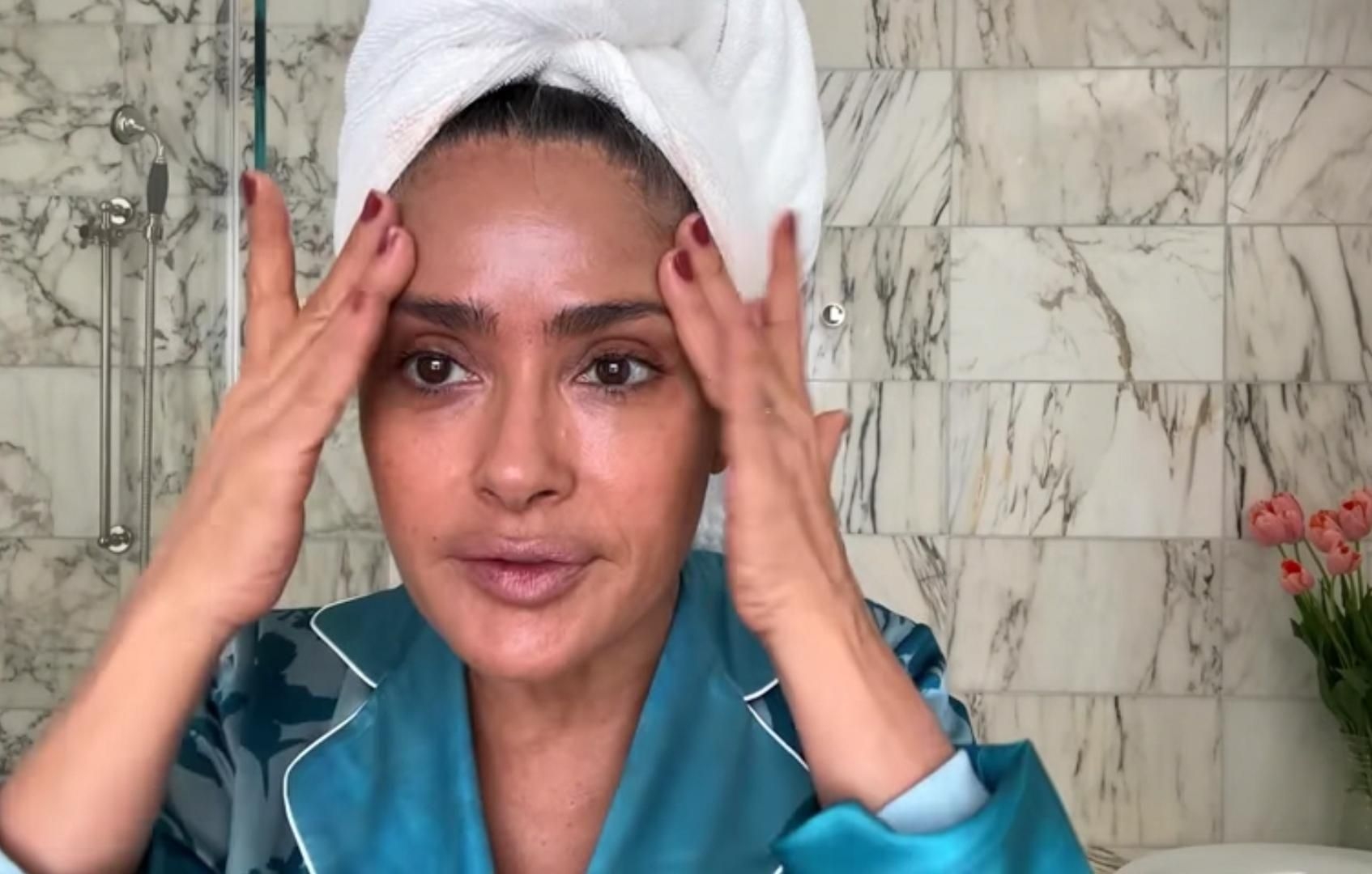 Salma Hayek Pinault's natural beauty secrets and makeup tips