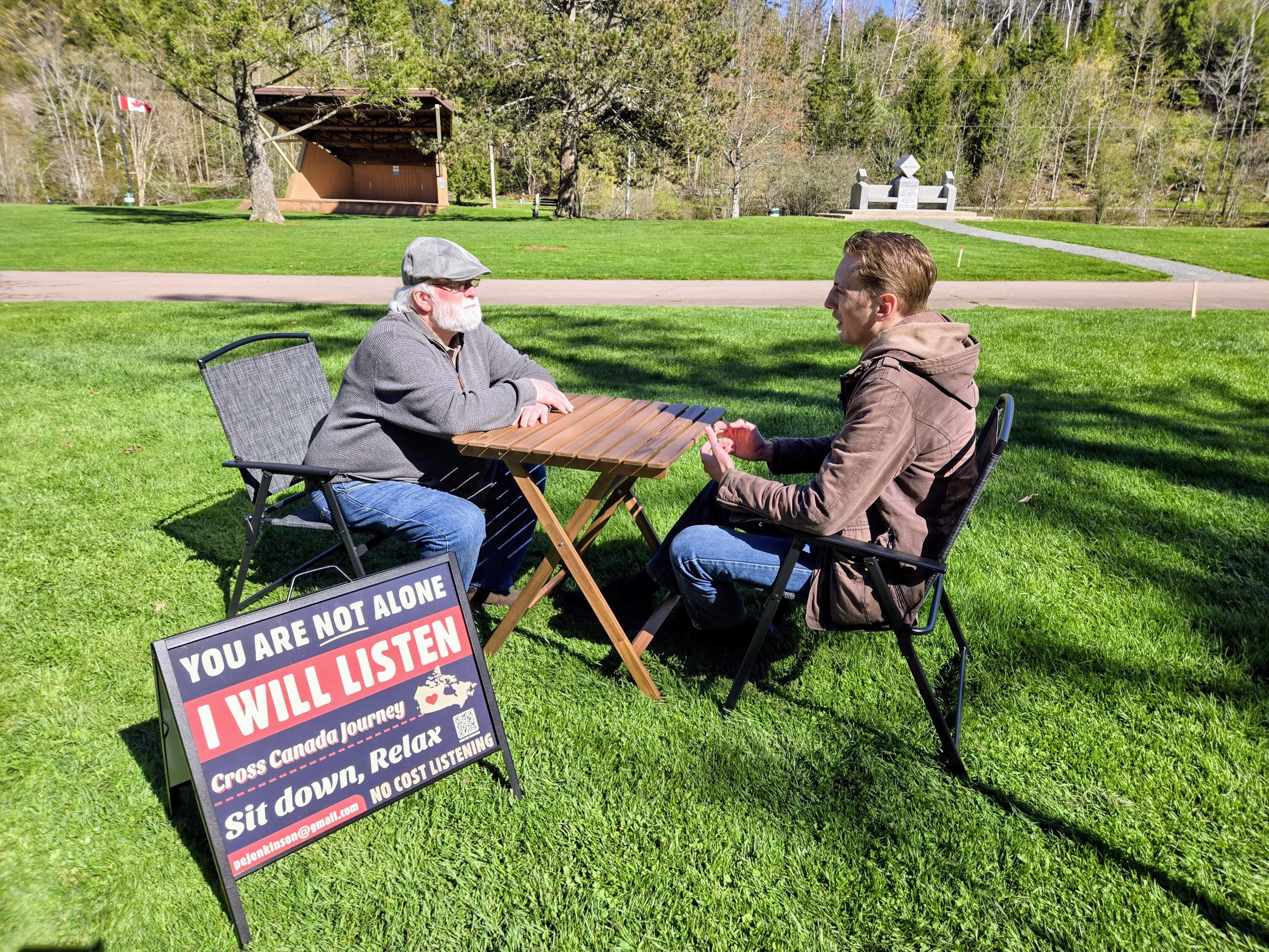 Retired social worker travels to listen — and remind strangers they're not alone