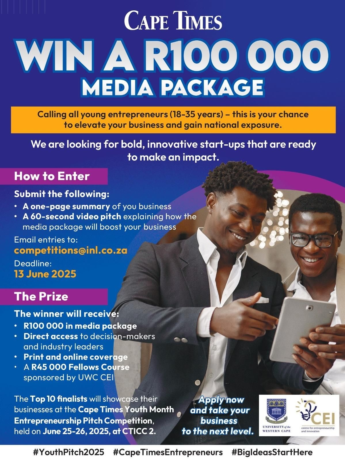 Cape Times Launches R100 000 Youth Entrepreneurship Pitch Competition with UWC Partnership