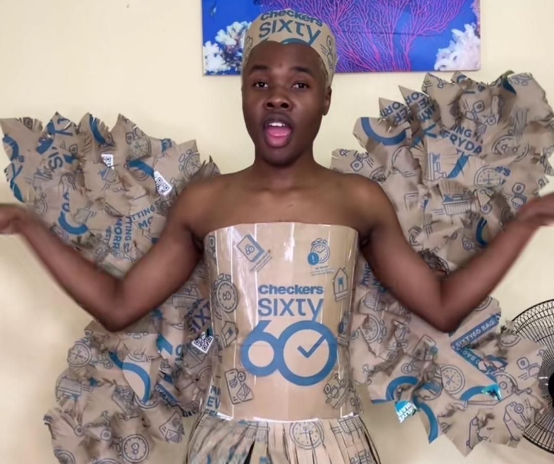 Content creator transforms Sixty60 paper bags into a fairy outfit