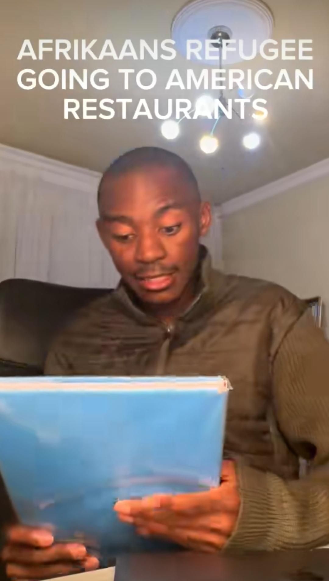 WATCH: TikToker's hilarious skit on Afrikaner refugees trying to order braai vleis in the US