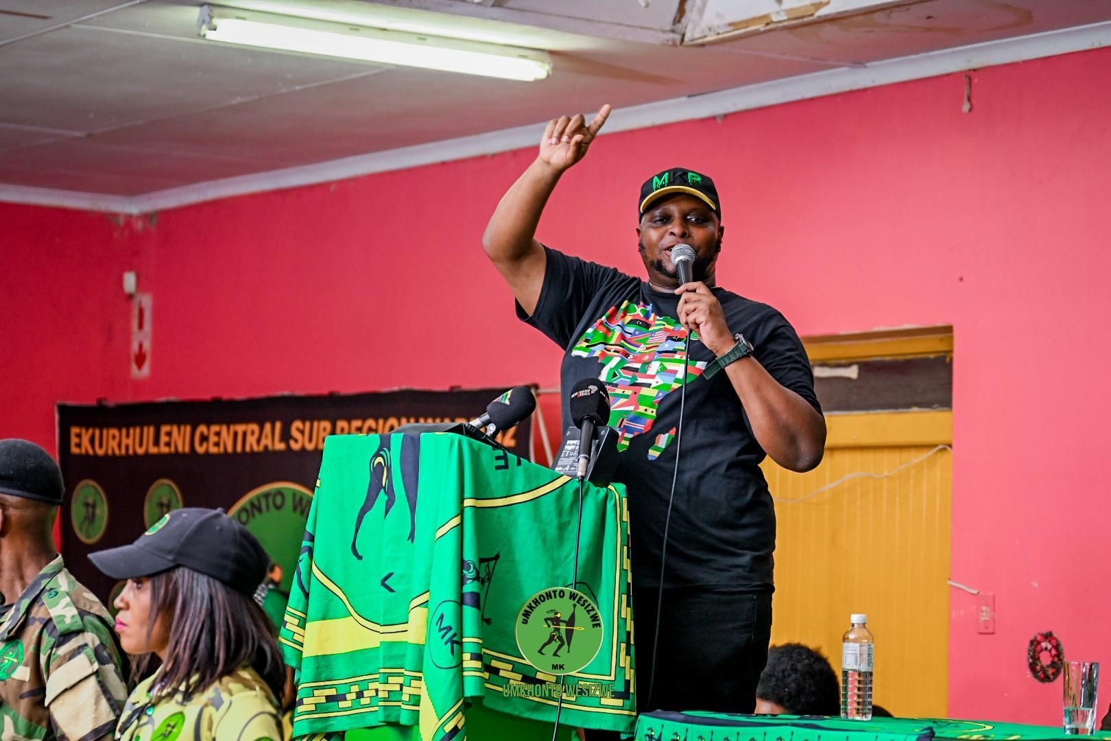 Floyd Shivambu briefs the media