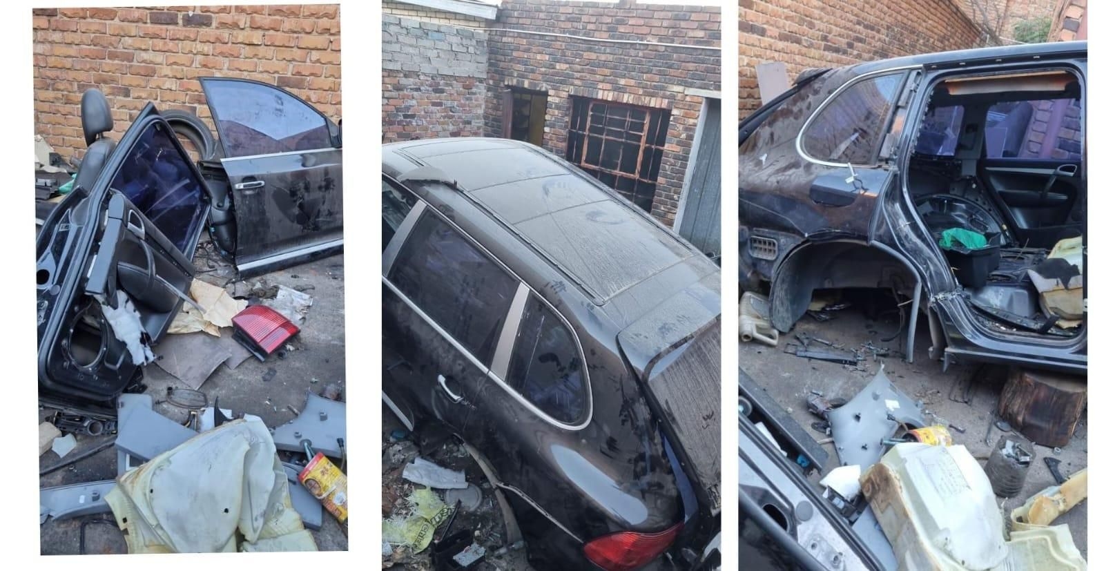 PICS: Stolen Porsche Cayenne found stripped and chopped in Polokwane workshop
