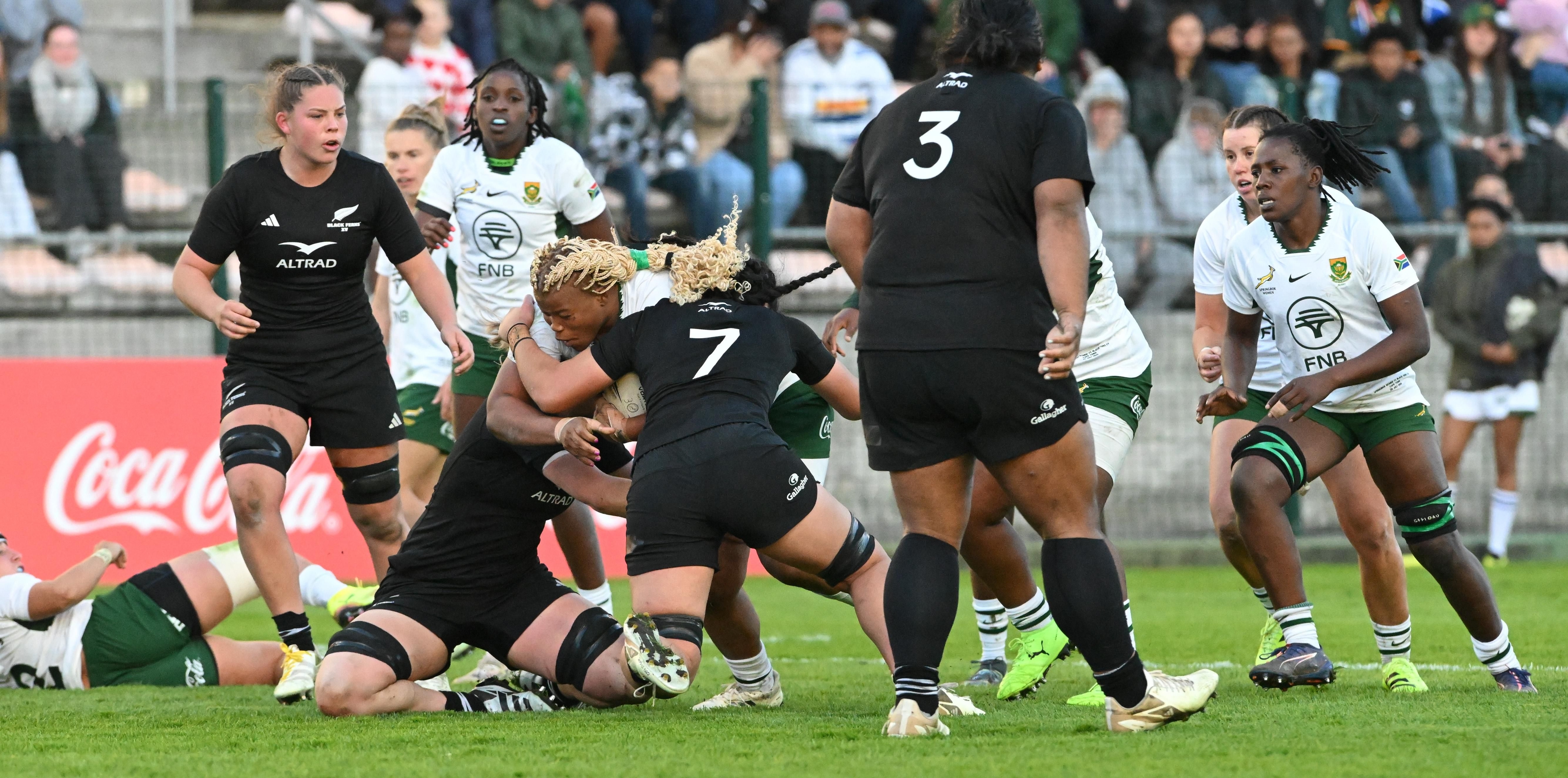 Aseza Hele's brace not enough to foil Black Ferns XV as Bok Women fall short at Athlone
