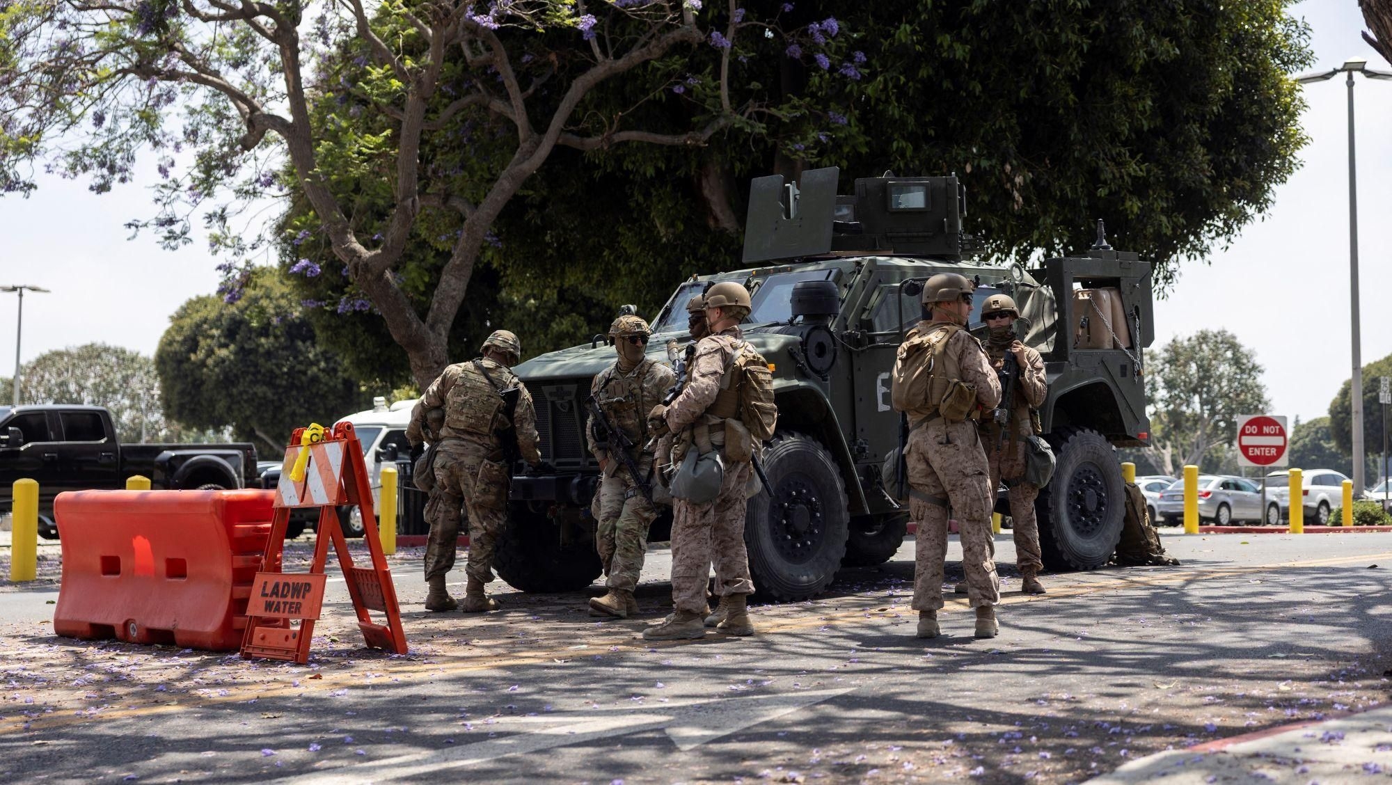 US Marines deployed in Los Angeles ahead of mass anti-Trump protests