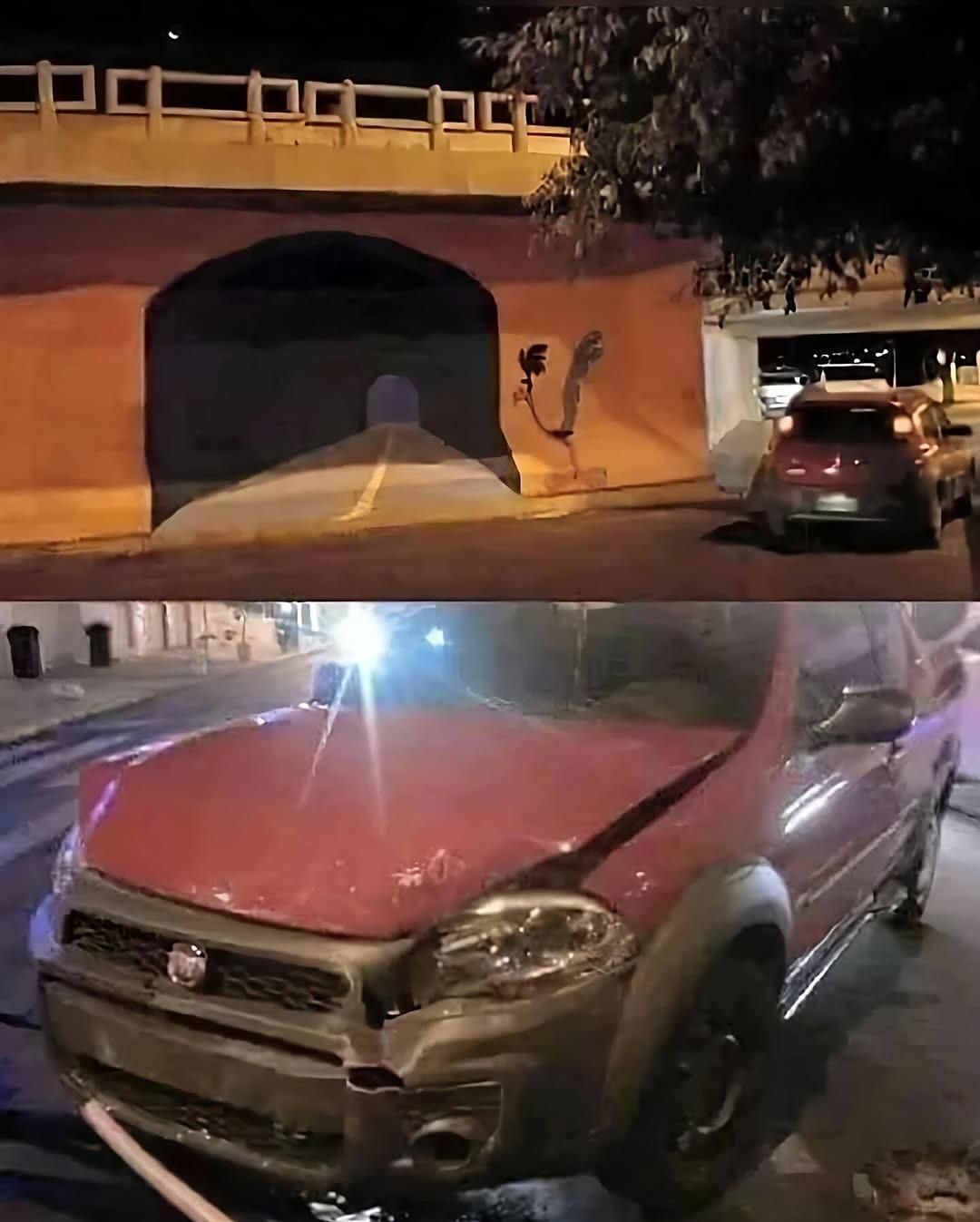 Road Runner prank goes viral: driver mistakes graffiti for real road
