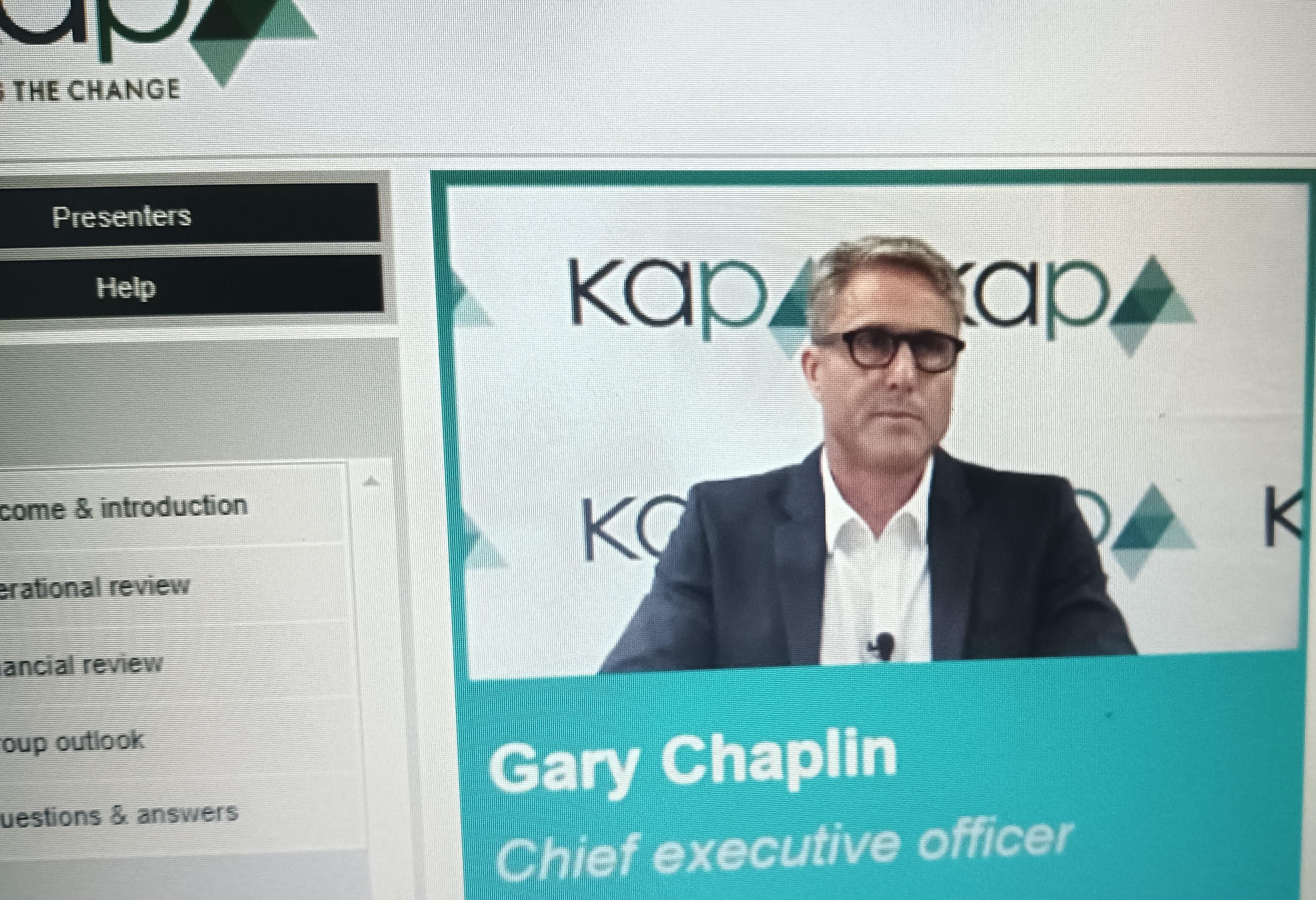 KAP Group CEO Gary Chaplin to step down, Frans Olivier appointed successor