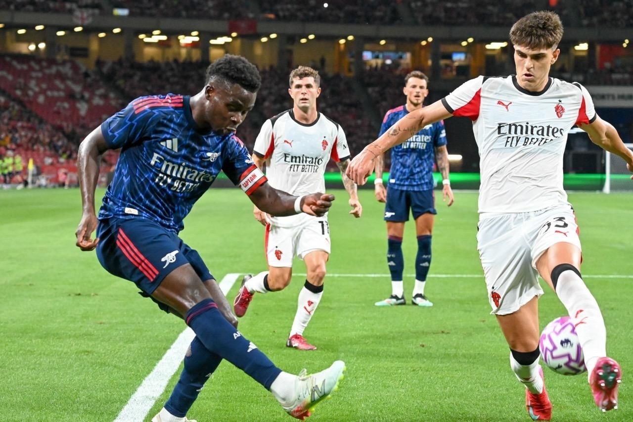 Arsenal off to winning pre-season start against AC Milan in Singapore