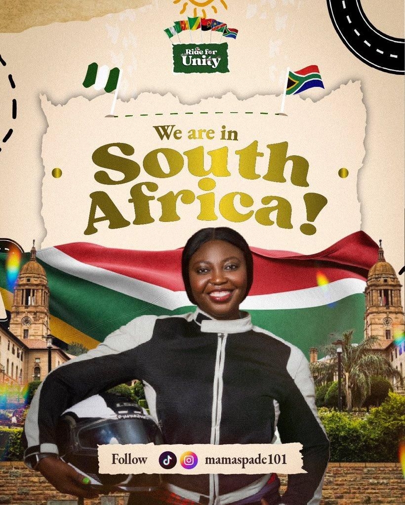 Nigerian biker rides across Africa to champion women's empowerment and unity