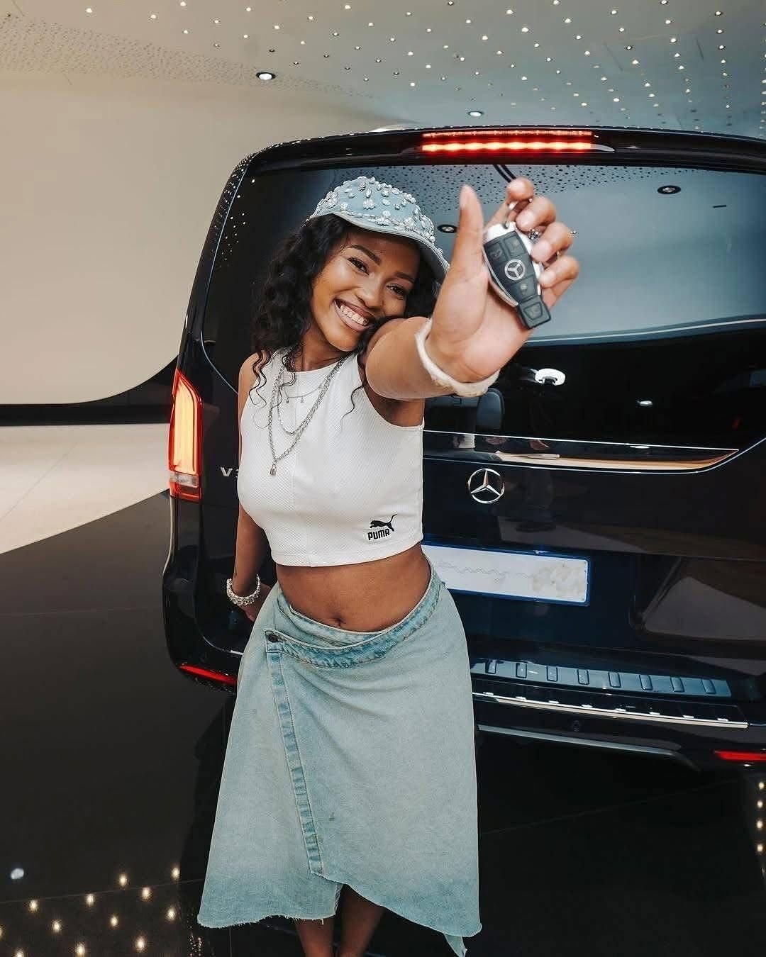 South African star Zee Nxumalo unveils her stunning Mercedes Benz V-Class
