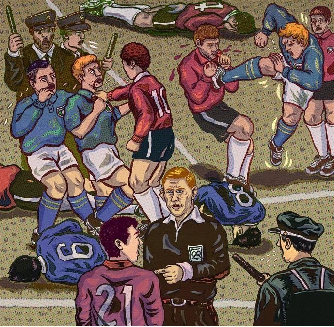 Extremely bloody and violent World Cup football match and anarchists have a field day in the US