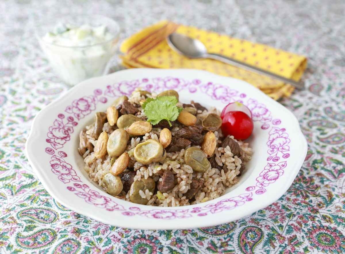 Syrian Comfort Food for Spring: Broad Bean Rice with Gentle Twist