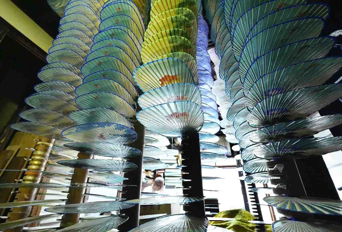 Translucent Paper Fan in Peak Production for Upcoming Summer Season in Gifu Pref.