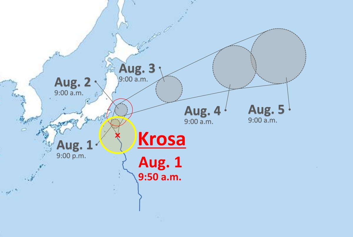 Typhoon Krosa Expected to Approach Japan's Chiba Prefecture Early Saturday