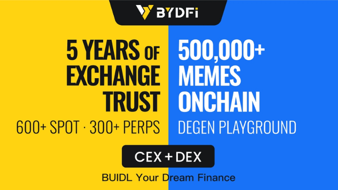 منصة BYDFi مع المحركات المزدوجة CEX+DEX تقود الاتجاه الجديد في صناعة البورصات