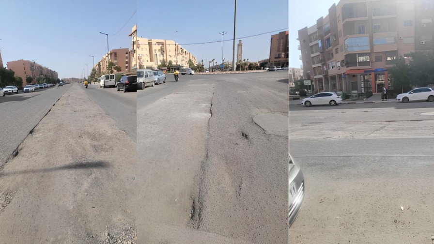 طريق متهالكة تهدد حياة المواطنين بمراكش