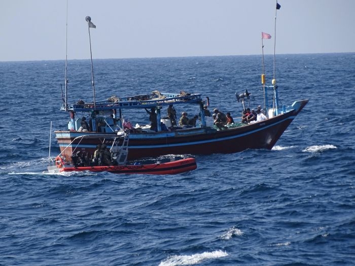 CMF intercepts nearly 2,400 kilograms of illegal drugs from a vessel in the Arabian Sea