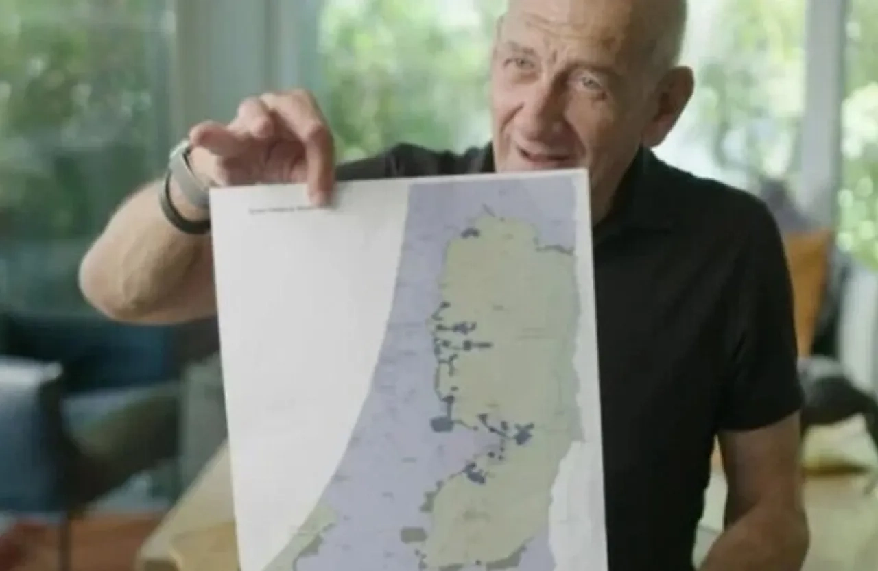 أولمرت يكشف خريطة الدولة الفلسطينية ضمن عرضه لحل الدولتين
