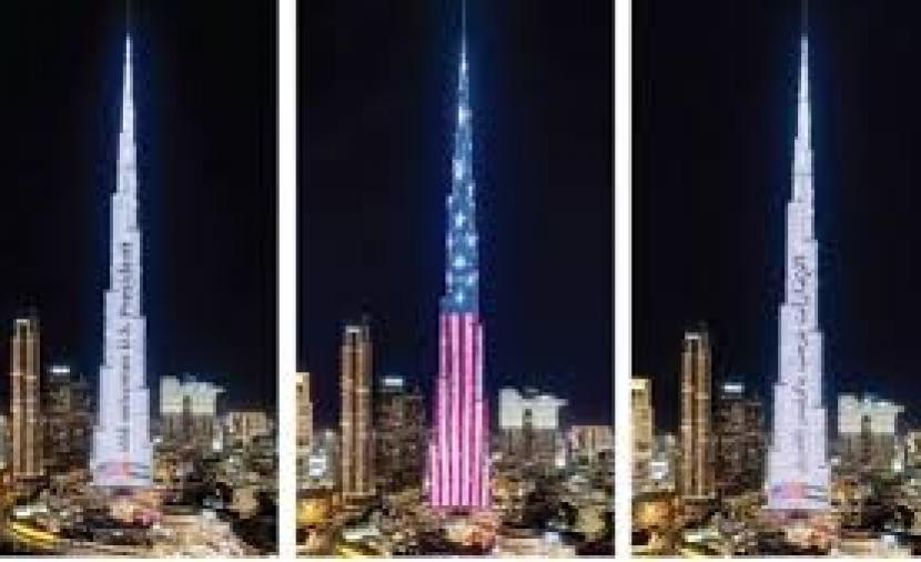 بالفيديو: هكذا رحب برج خليفة بزيارة ترامب للإمارات