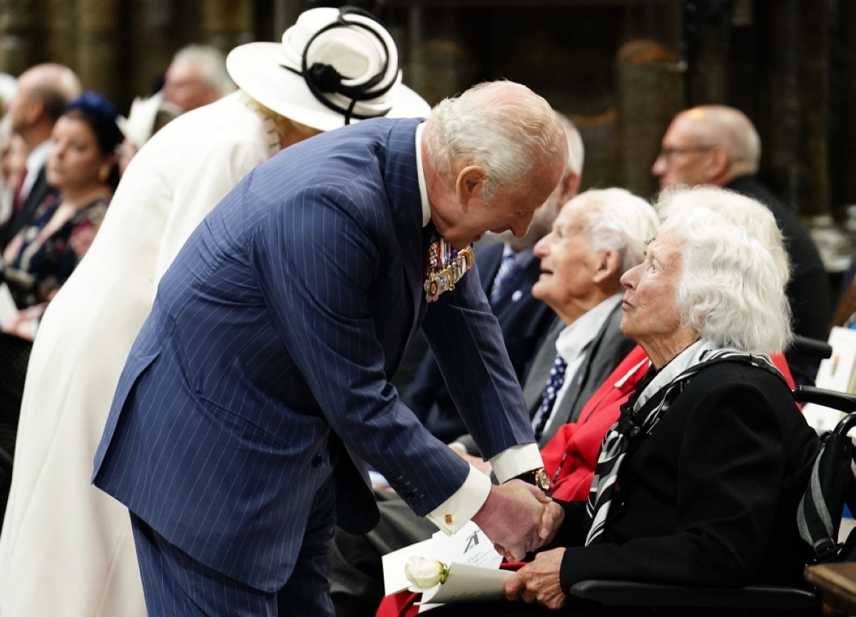 King Charles leads UK service to mark end of WWII