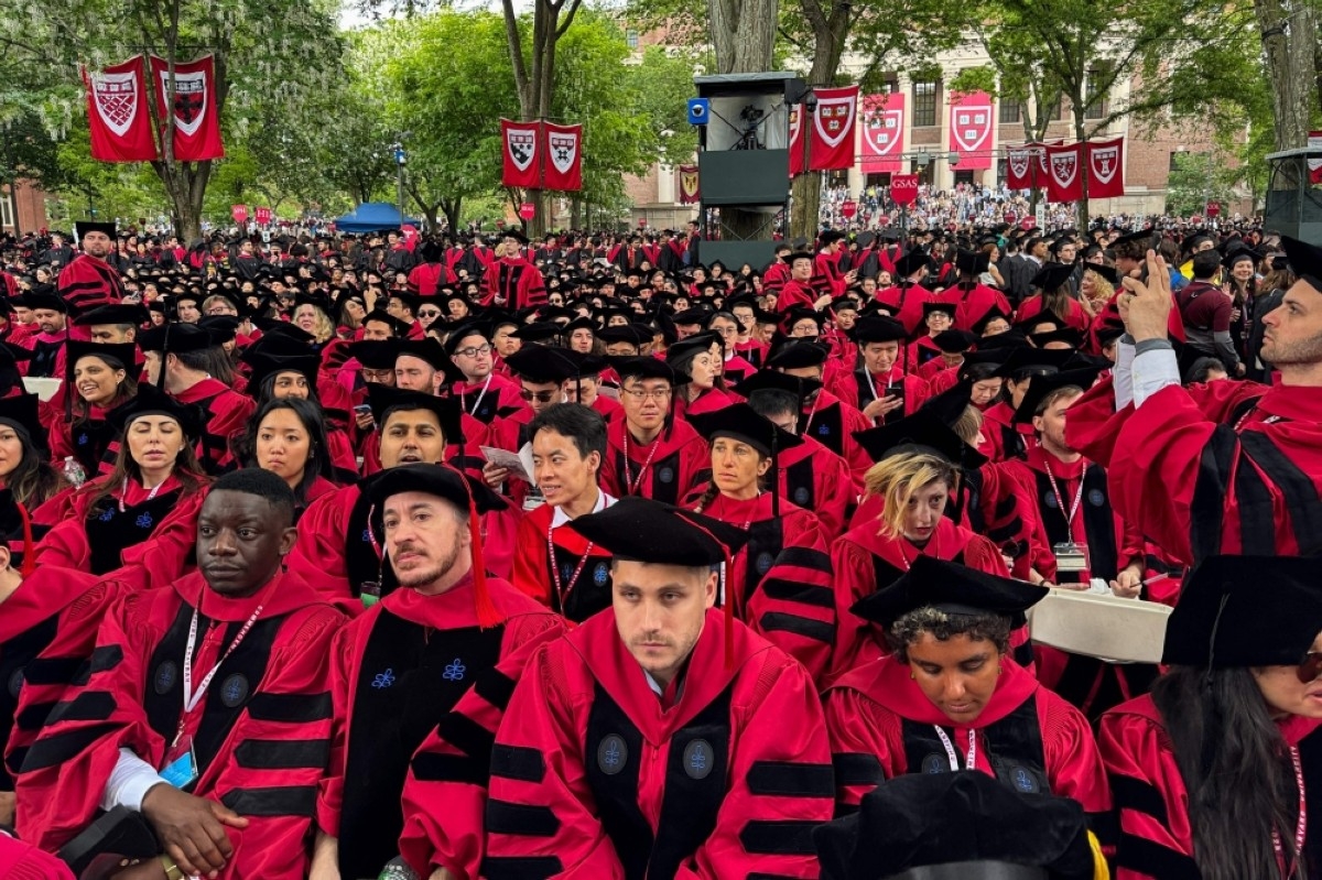 Harvard University holds graduation in shadow of Trump threat
