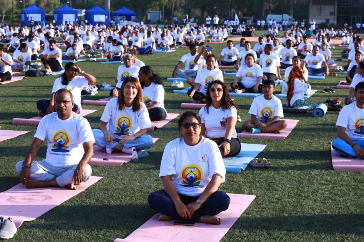 Indian Embassy hosts mega yoga session to mark Int'l Day of Yoga