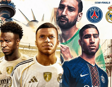 حكيمي يصطدم بمبابي في نصف نهائي ناري بين باريس سان جيرمان وريال مدريد