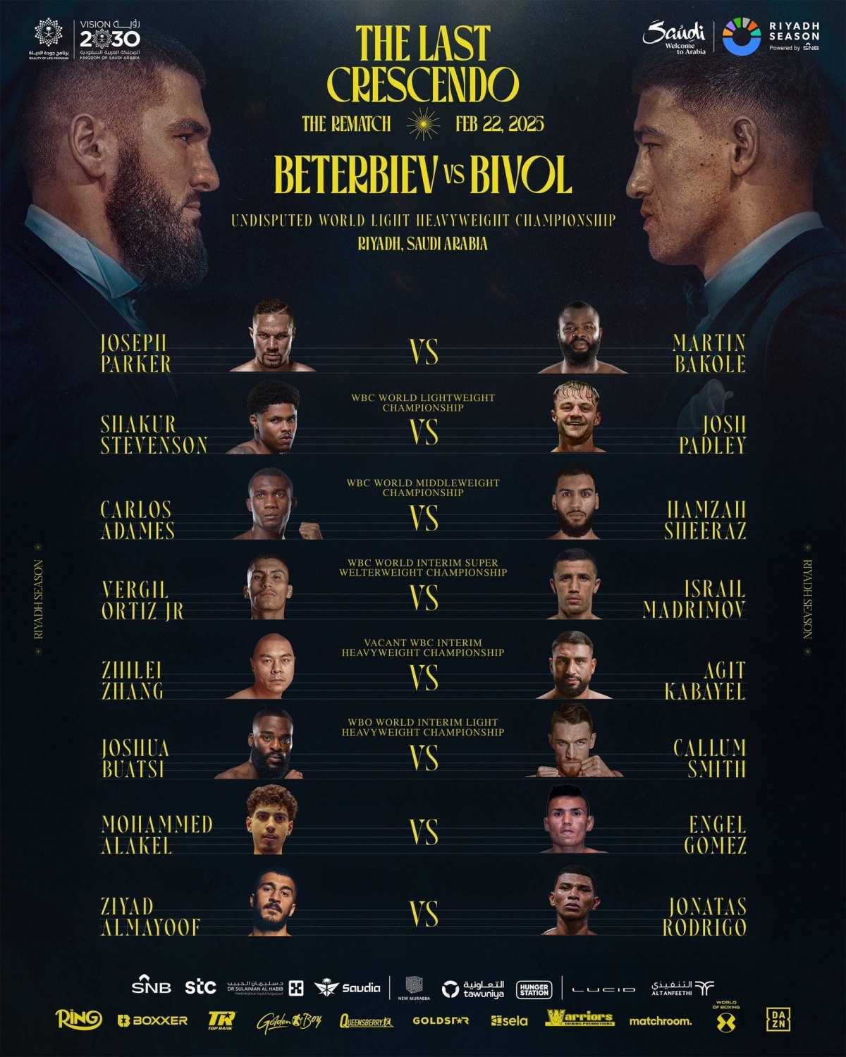 Undisputed Light Heavyweight Championship Headlines a Historic Fight Night in 'The Last Crescendo' Card