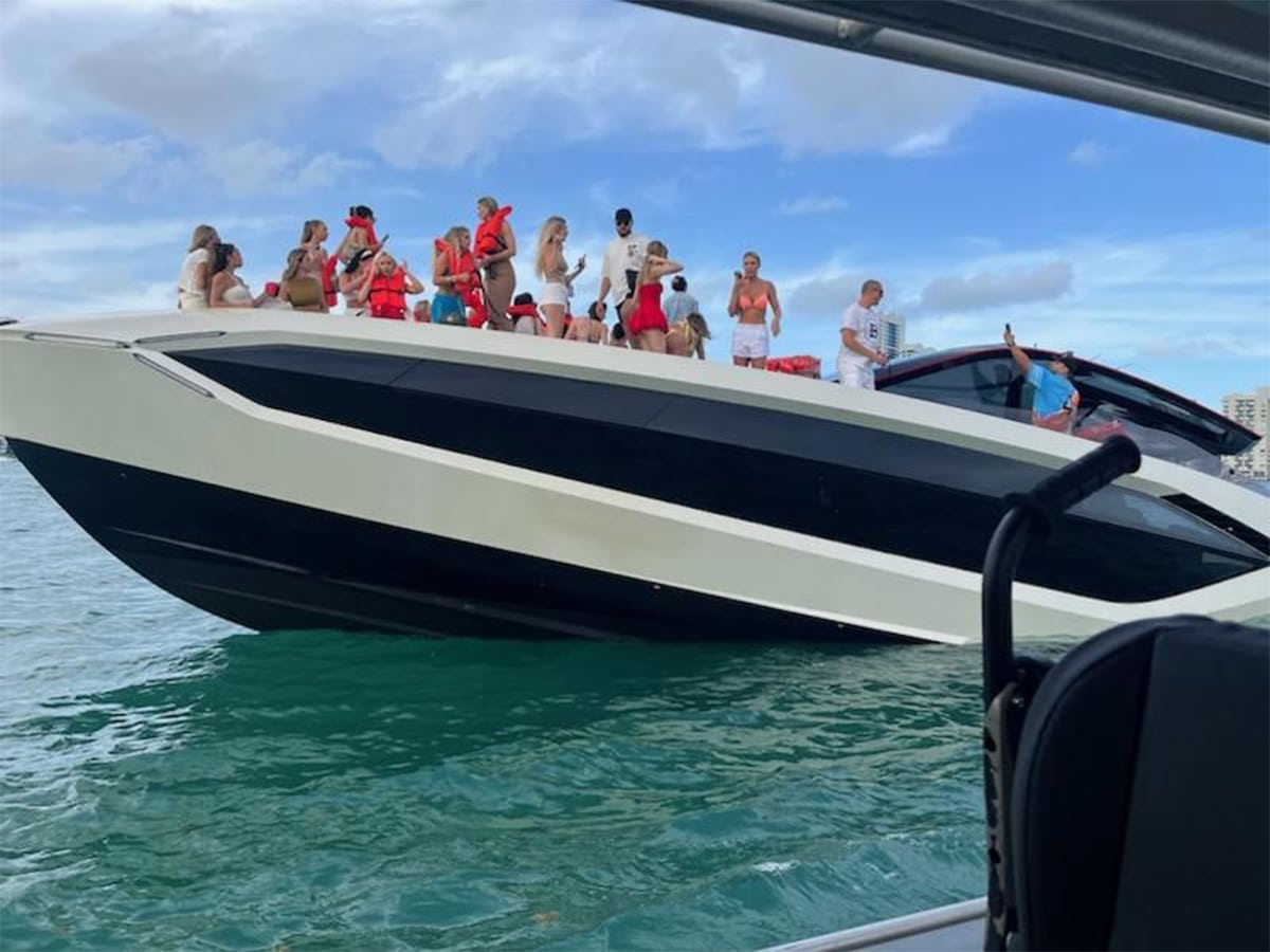 32 Influencers Sink Rick Ross's 4,000HP Lamborghini Yacht in Miami