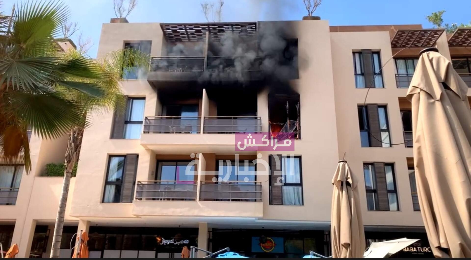 عاجل : النيران تلتهم فندق رونالدو بمراكش