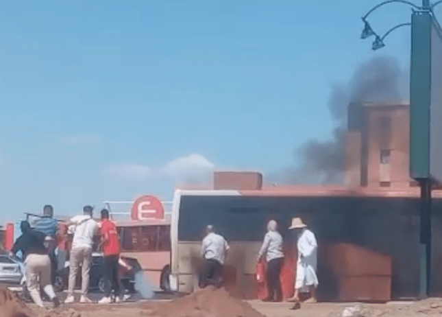 حريق في حافلة للنقل الحضري بمراكش يستنفر السلطات