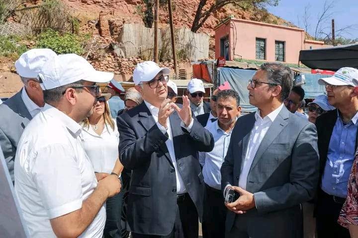 الوزير نزار بركة يتفقد مشاريع مائية بإقليم الحوز