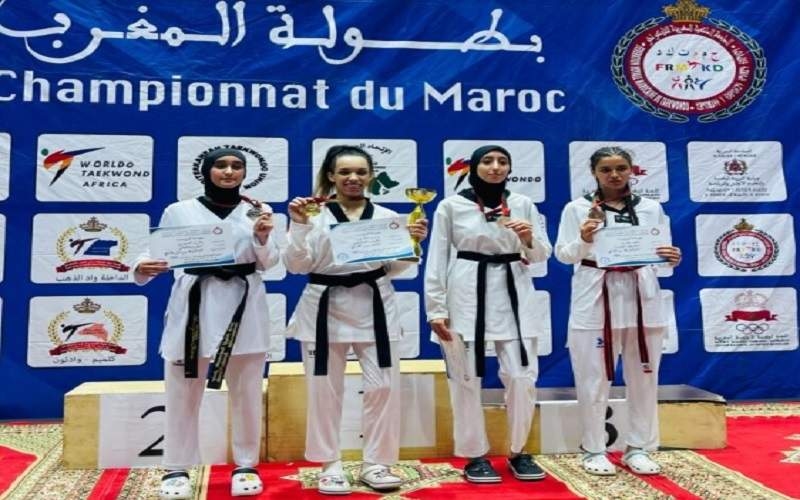لاعبة الكوكب المراكشي مريم خلال تتوج بلقب بطولة المغرب للتايكواندو